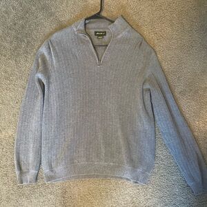 Eddie Bauer Grey Quarter Zip. Size Medium